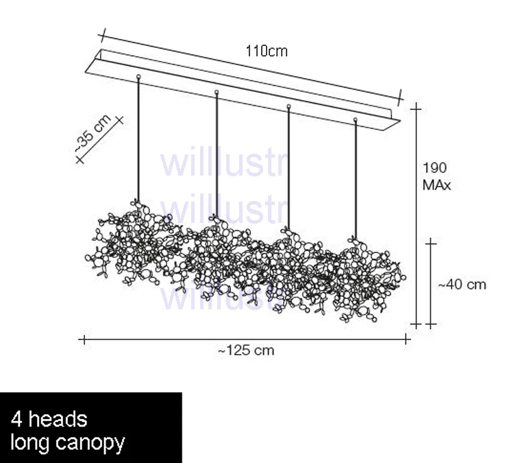 4 heads long canopy