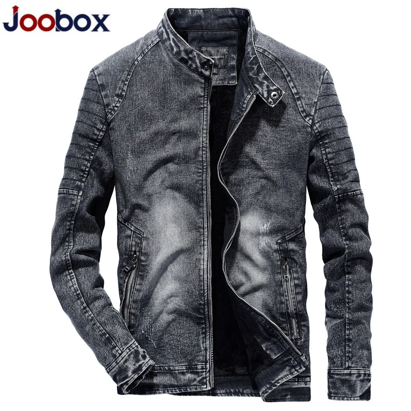 Winter Men's Jackets Vintage Denim Men Slim Fit Solid Color Casual Mens Jeans Coat 2019 Fashion Clothes 3XL | Мужская одежда