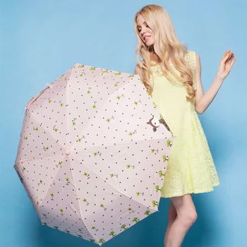 

Free Shipping Umbrella Rain Women Three Folding Auto Open Close Windproof Anti-UV Deer Fully Aotumatic Women Umbrellas