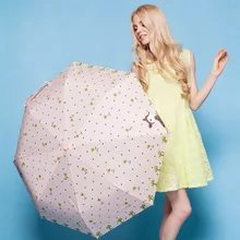 Free Shipping Umbrella Rain Women Three Folding Auto Open Close Windproof Anti-UV Deer Fully Aotumatic Umbrellas