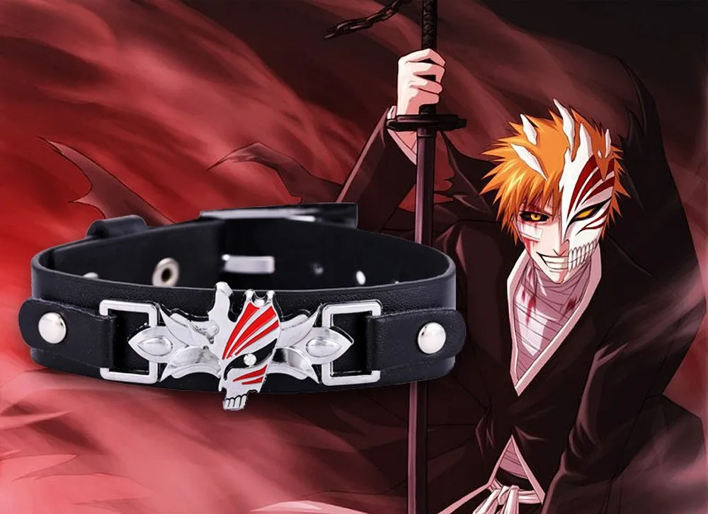 

Hot anime Cosplay BLEACH leather charm bracelet charm bracelets Cosplay Accessories Punk Bangle