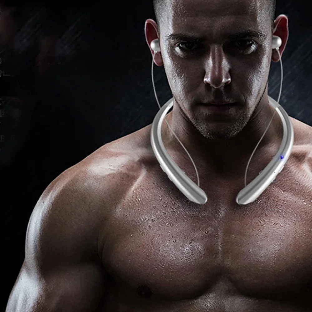 2019 New Mini ergonomic design Sport cozy wearing Universal Wireless Bluetooth Earphone with Mic HiFi Sound Headset Foldable #A