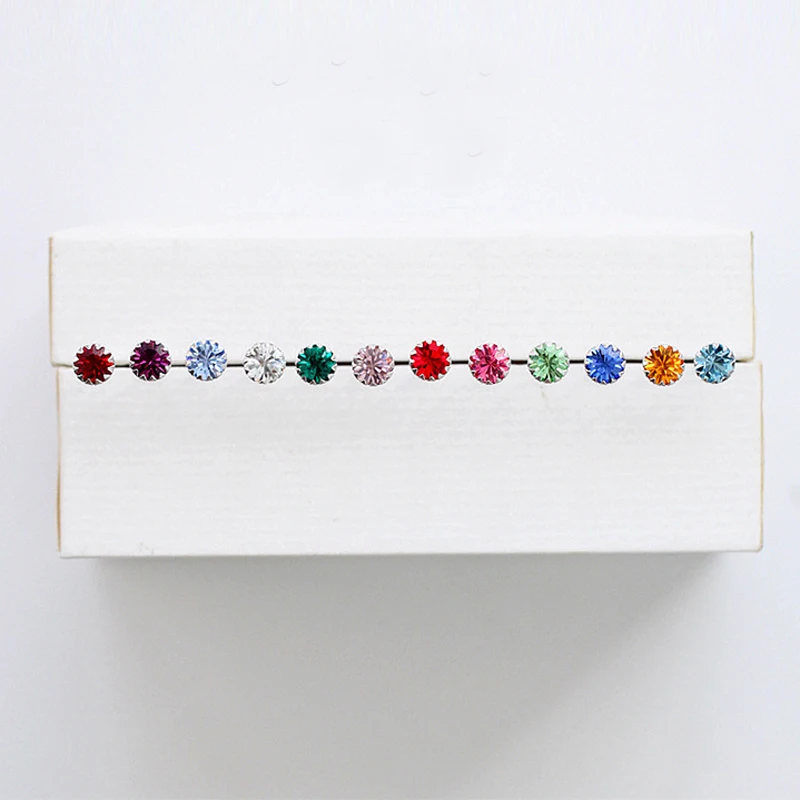 Серьги-гвоздики из чистого 925 пробы серебра, 12 цветов на выбор, 4 мм, блестящие серьги-гвоздики с кубическим цирконием для женщин и девушек