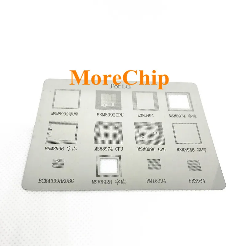 

For LG BGA Stencil MSM8996 MSM8992 MSM8974 CPU RAM PM8994 PMI8994 BCM4339HKUBG Reballing IC Direct Heating Template Thicken A499
