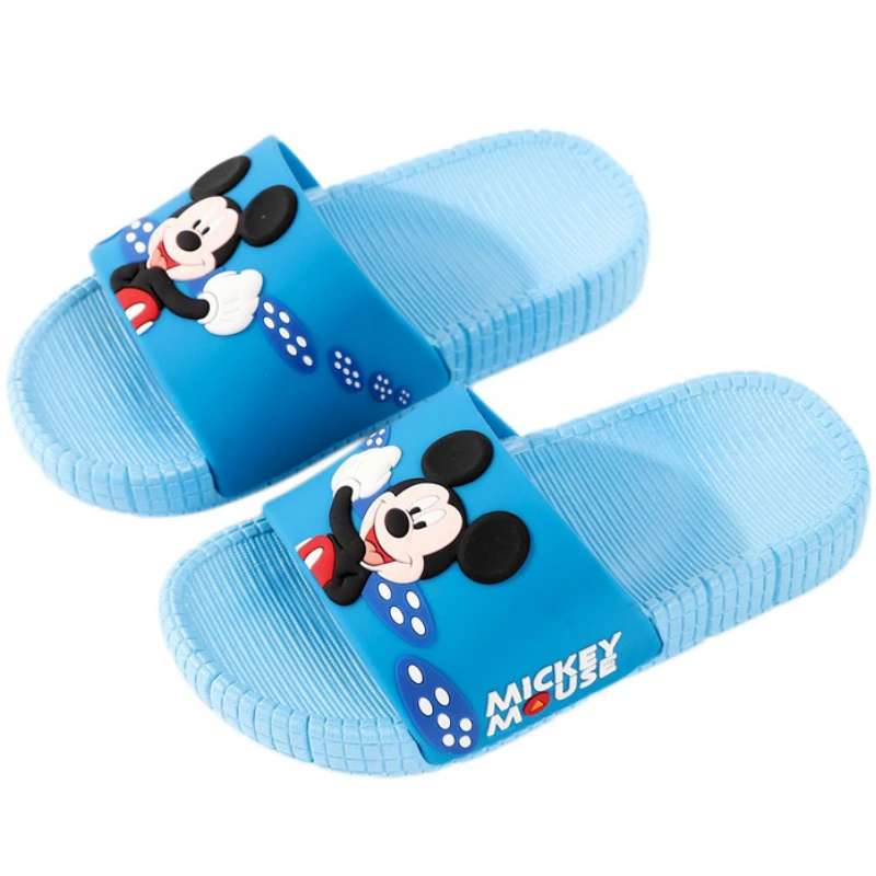 Летние тапочки для мальчиков детские домашние Тапочки для ванной с Микки Маусом для детей 1-8 лет с мягкой подошвой