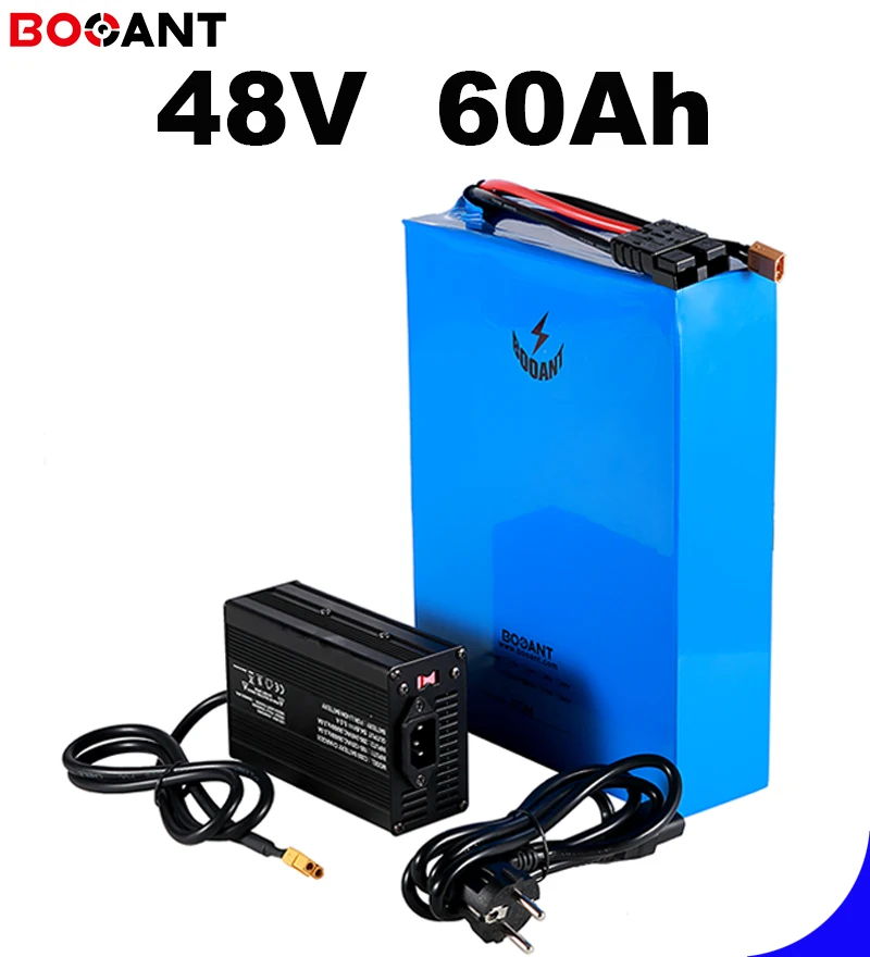 Excellent Rechargeable battery 48V 60Ah Electric bicycle Lithium Battery 48V E-bike battery for 1500W 2500W Motor +70Amps BMS +5A Charger 6