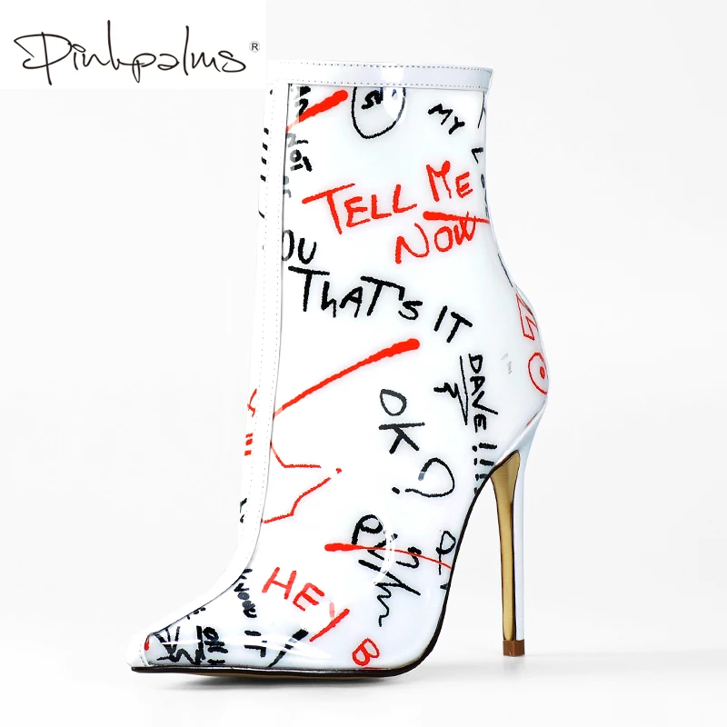 Pink Palms Ankle Boots for Women Spring 