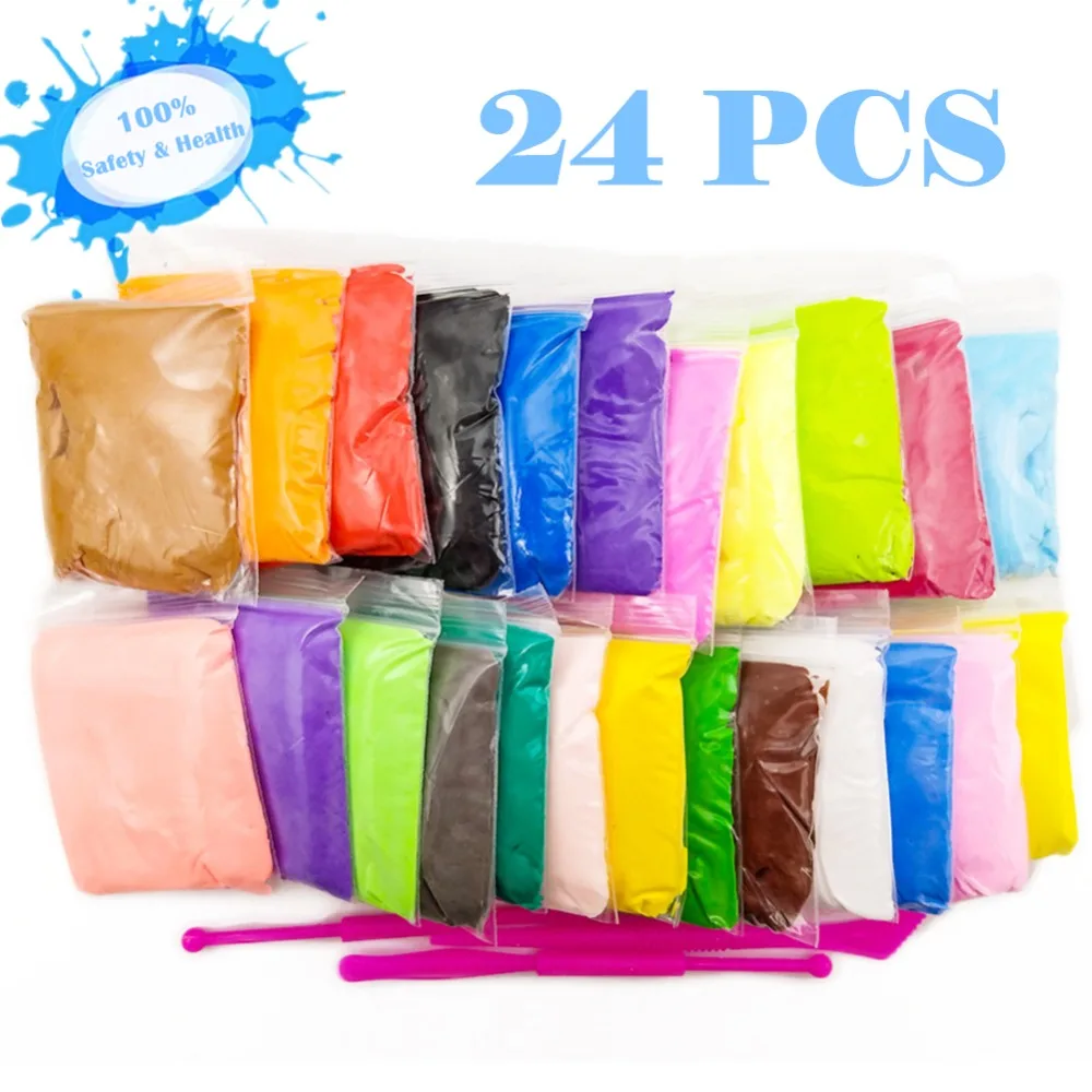 Buy 24Pcs/Set Air Clay Polymer Plasticine Soft Clay
