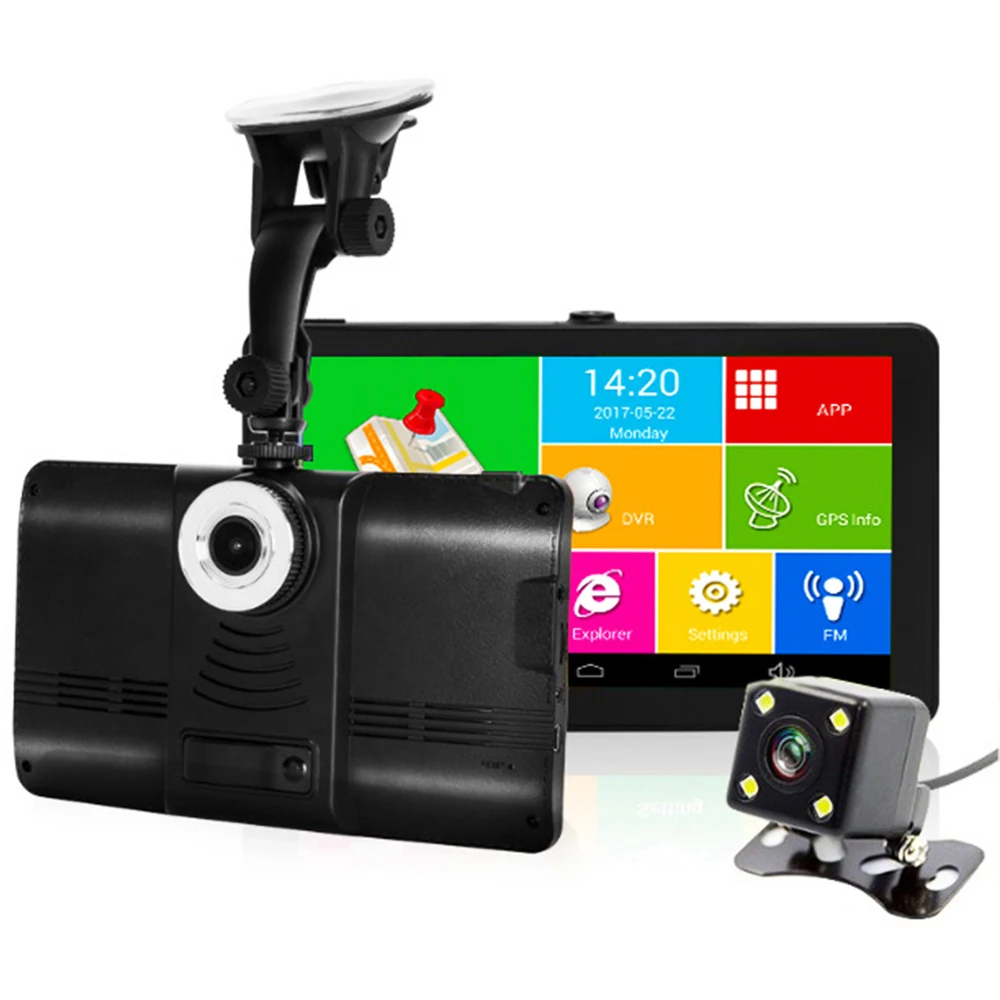 7 дюймовый автомобильный видеорегистратор GPS навигатор Android навигация WIFI FM Sat Nav 8