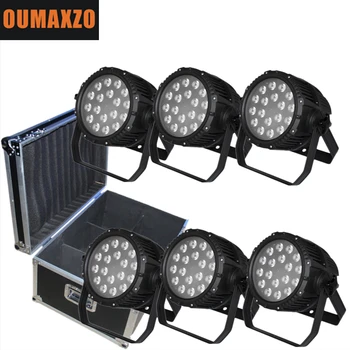 

6pcs/lot with flightcase 18x10w 4 in 1 Waterproof outdoor RGBW DMX512 LED Par Can Stage Lights for Disco, Ballroom, KTV, Bar