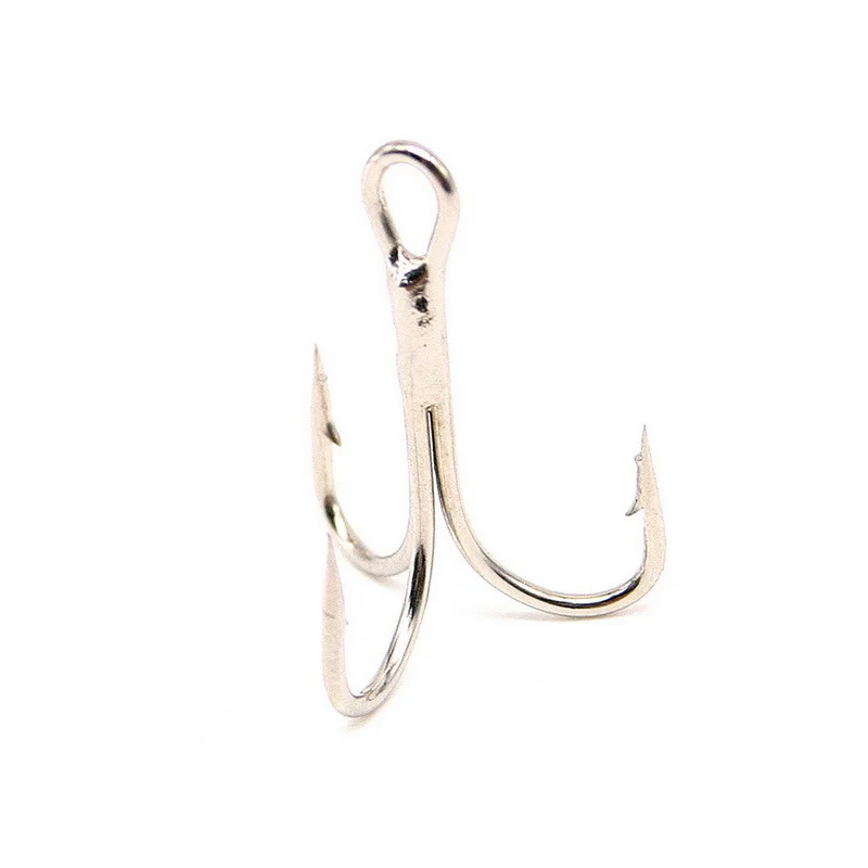 10PCS 3 Fresh Water Stainless steel Treble Fishing Hooks Triple Sharp