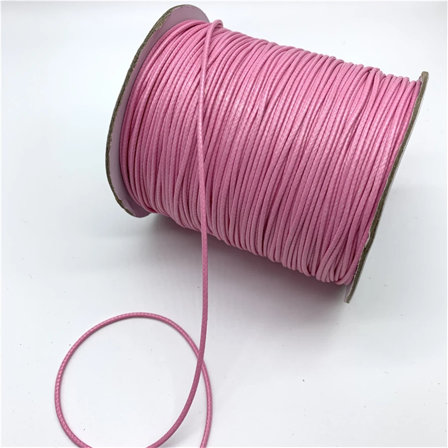 0,5 мм 0,8 мм 1 мм 1,5 мм 2 мм розовый вощеный хлопковый шнур вощеная нить веревка шнур ремешок Ожерелье Веревка для изготовления ювелирных изделий