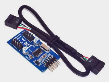

Free Shipping!!! Motherboard USB2.0 9PIN to double 9PIN interface 9 pin to double 9 pin one minute two extended HUB hub