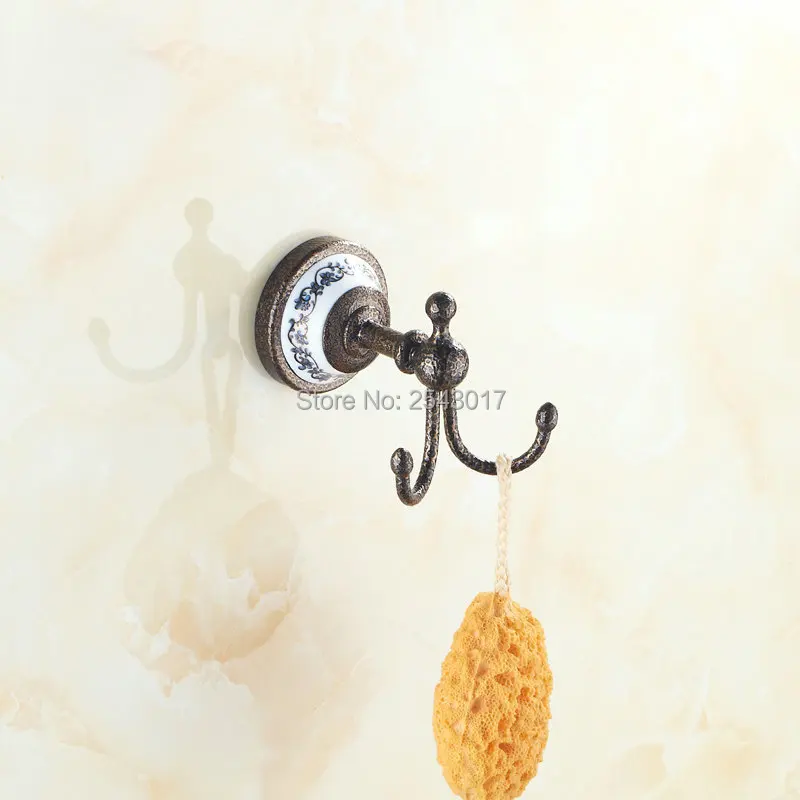 Robe Hooks Roman Bronze Finish Copper Brass Wall Mounted Double Hooks