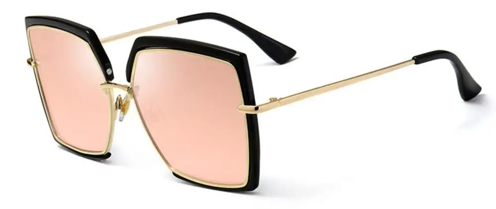 Металлические Квадратные Солнцезащитные очки для женщин Ретро дизайнерские брендовые Роскошные Черепаховые Солнцезащитные очки женские трендовые оттенки для женщин градиентное стекло - Цвет линз: C6 pink lens