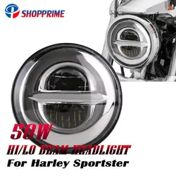 H4 Plug 5,75 дюймов светодиодный фара для Harley улица 500 XG500 низкая XL883 Iron883 Dyna Sportsters V-Rod Night удилище FLSTSE