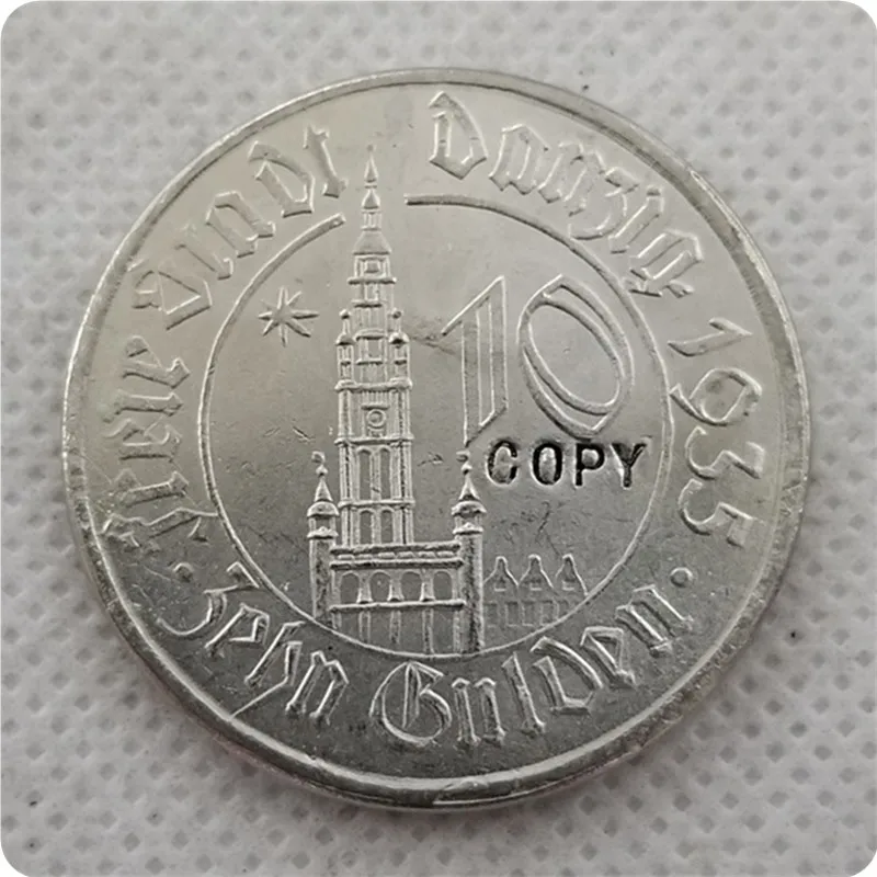 Poland-10-GULDEN-1935-DANZIG-wolne-miasto-Gda-sk-WMG памятные монеты-копия монеты коллекционные | Дом и