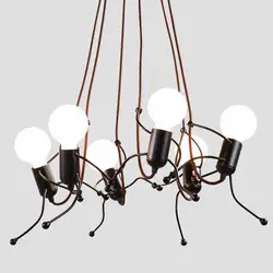 Современные железные подвесные светильники промышленный домашний декор гостиная подвесной светильник человеческий абажур светильник