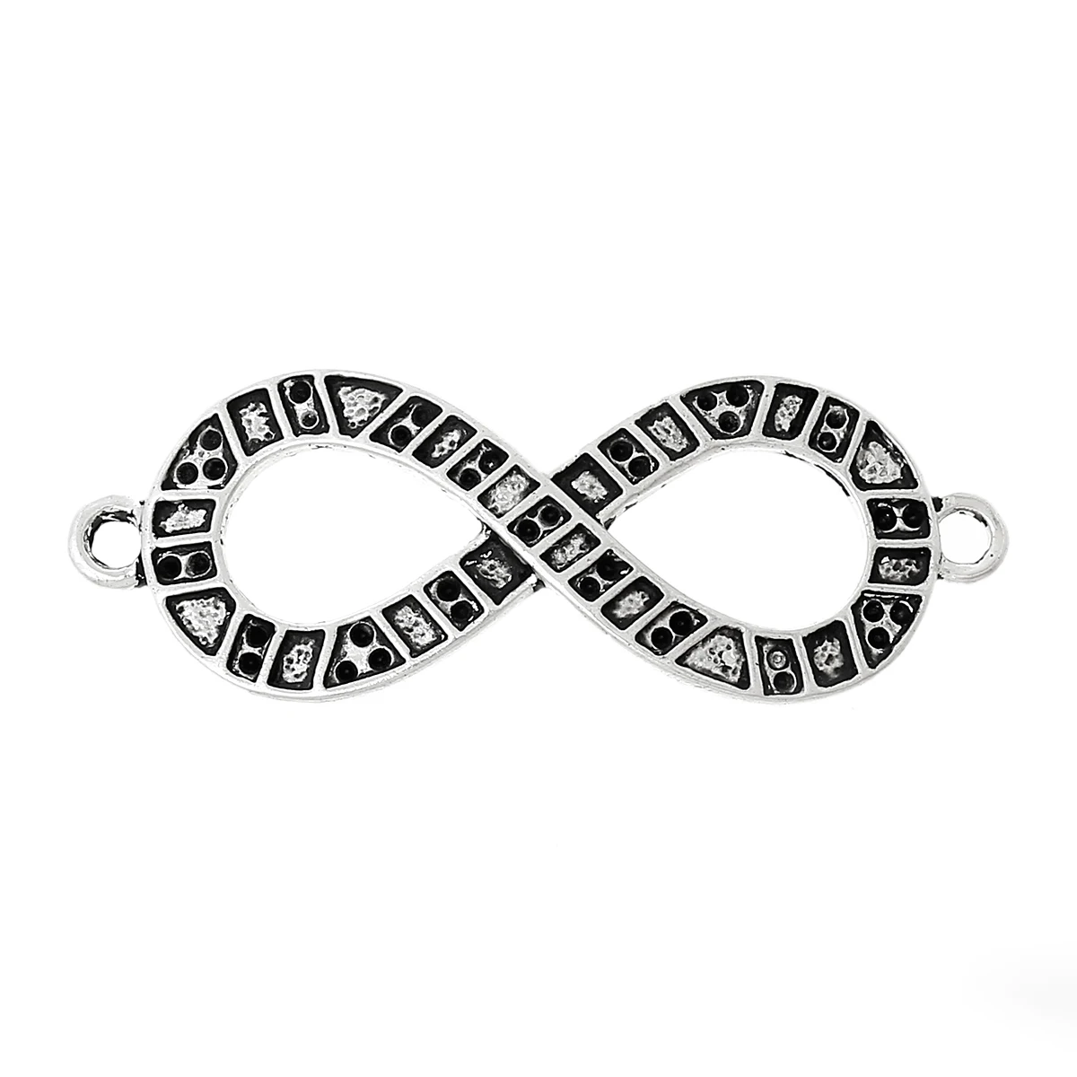 

DoreenBeads Zinc alloy Connectors Findings Infinity Symbol Antique Silver Inlaid faceteds(Hold ss4 Rhinestone)4.5cmx16mm,2 PCs