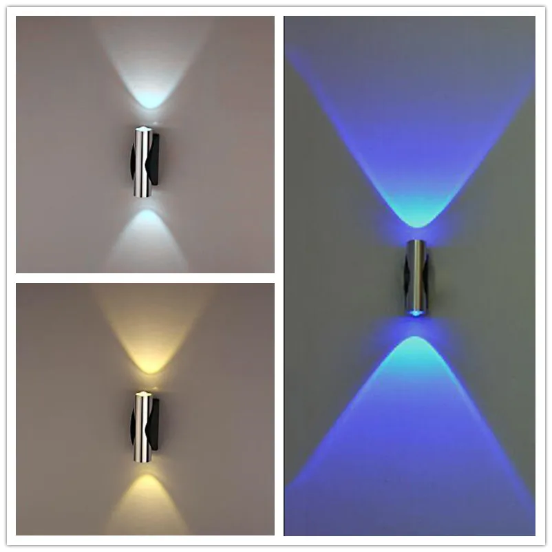 

Free shipping 3pcs/lot 2w epistar chip led wall light aluminum wall mounted spot light 85-260V outdoor passage decoration