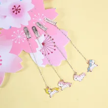 4 шт./компл. милый единорог кулон Закладка для книги книга держатель карты сообщения подарочные канцелярские принадлежности Эсколар