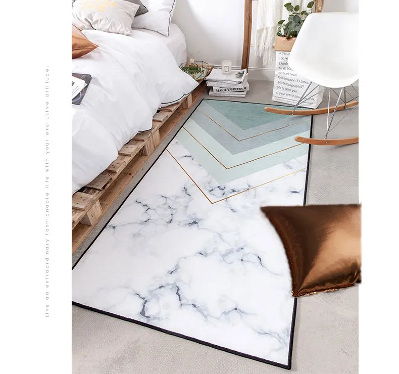 

Geometry Golden Pattern Chenille Material Nordic Carpet rug Living room Bedroom Study Coffee Table Decorative Room