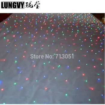 

Free Shipping One DMX Controller 3M*3.5M DJ RGBW Led Star Curtain White Led Star Cloth For Wedding Decoration