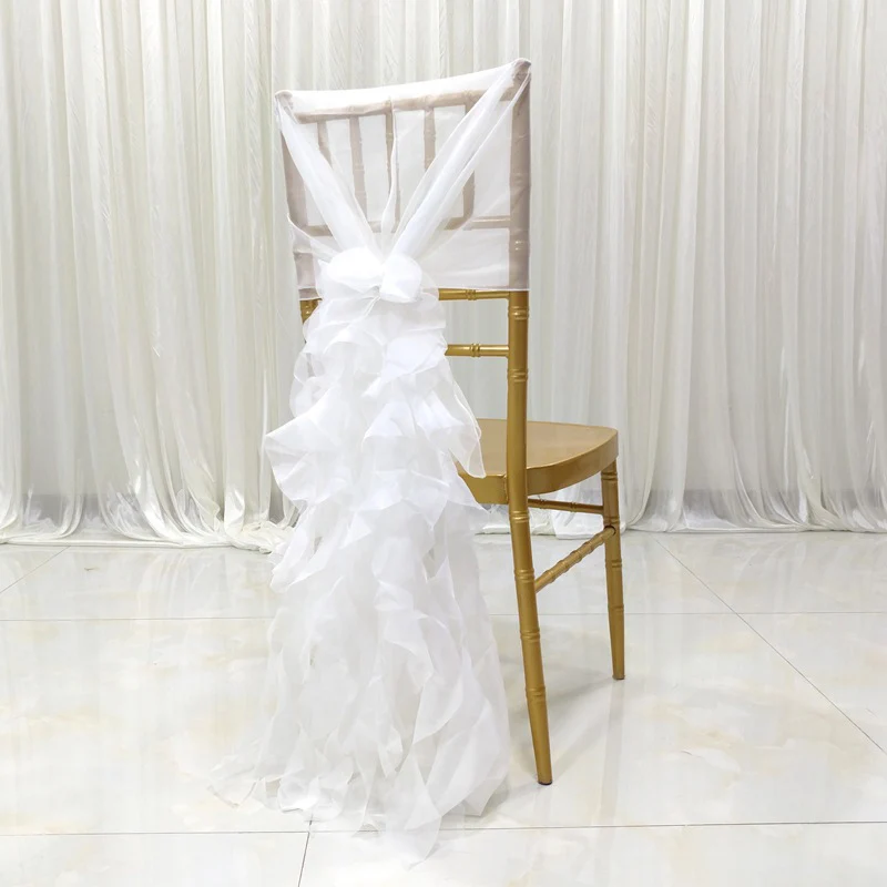 

Gauze Chair Back Sash Chair Organza Decor Band for Wedding Banquet MJJ88
