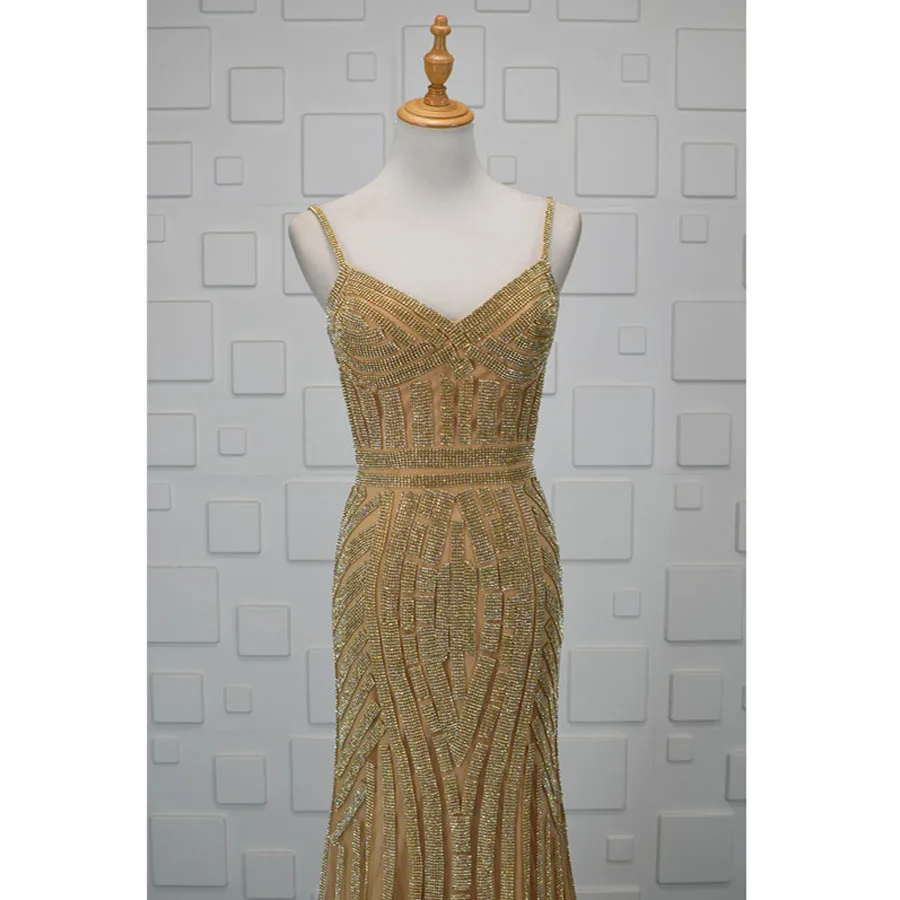 Gorgeous Mermaid Evening Dresses Long Handmade High End Strap High Waist Evening Formal Dress Maxi Gowns Vestido de Festa Custom