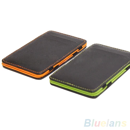 Mens Fashion Faux Leather Magic Credit Card Id Money Clip Slim Wallet Holder 1SFZ