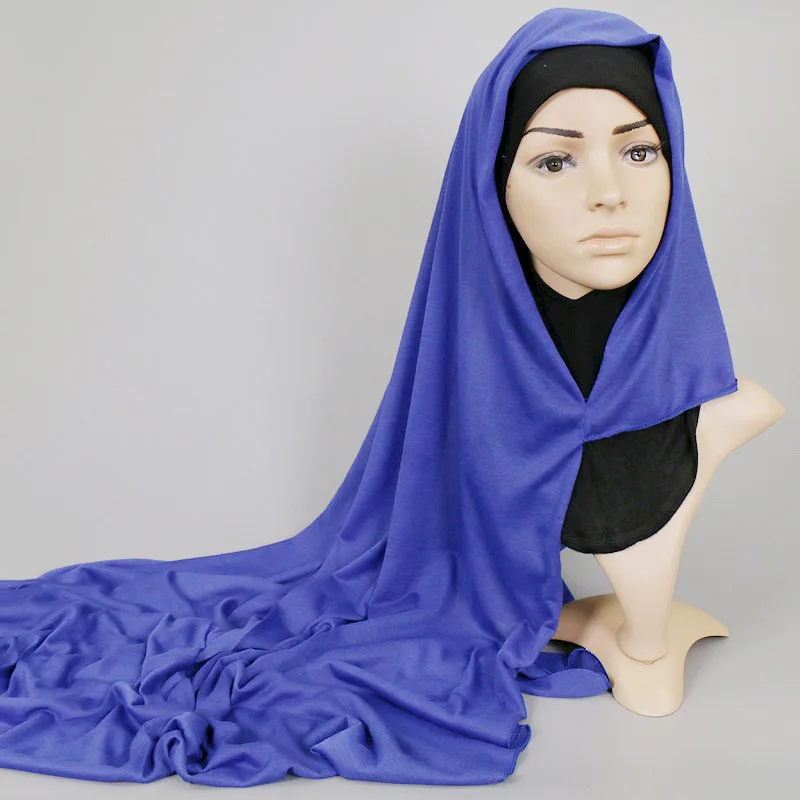 85*180 см мусульманский хиджаб из Джерси шарф женский исламский двойной Петля платок Хиджабы femme musulman простые шали и обертывания