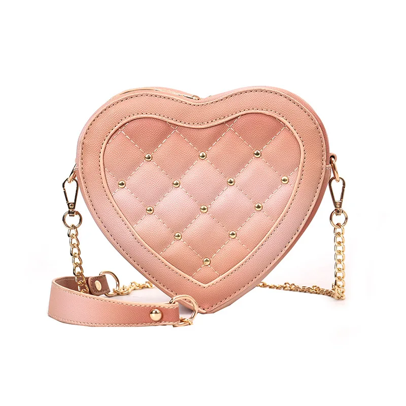 

2019 new wave Korean version of the rhombic love chain bag fashion simple gradient color shoulder slung