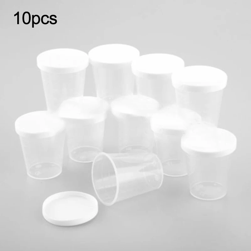 10 шт. 30 мл для лекарств измерительное приспособление мерные чашки с белые крышки Кепки прозрачный контейнер