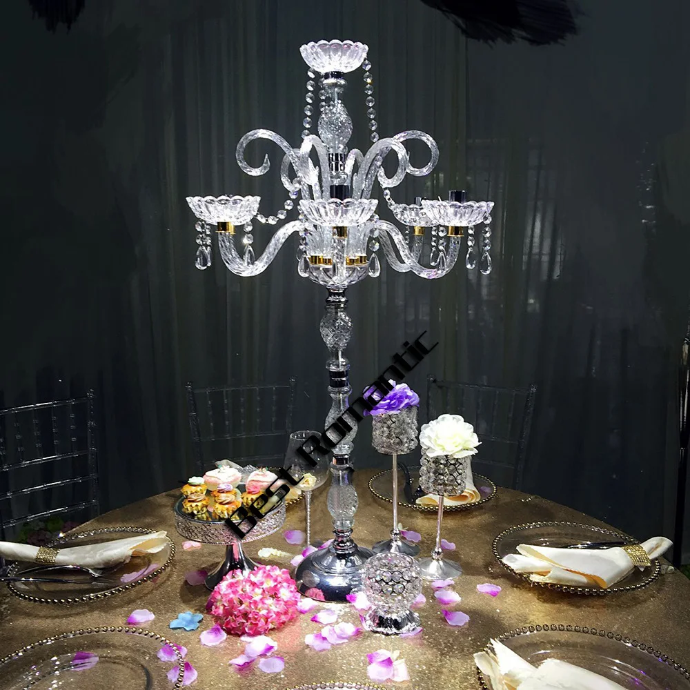 10 pcs wedding candle holder centerpiece 100cm height Acrylic glass 7