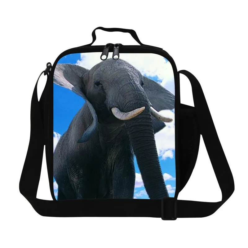 Прозрачные сумки для обедов для взрослых, контейнер для ланча с принтом слона для мальчиков, детский Ланчбокс сумки, милая сумка многоразового использования для подростков