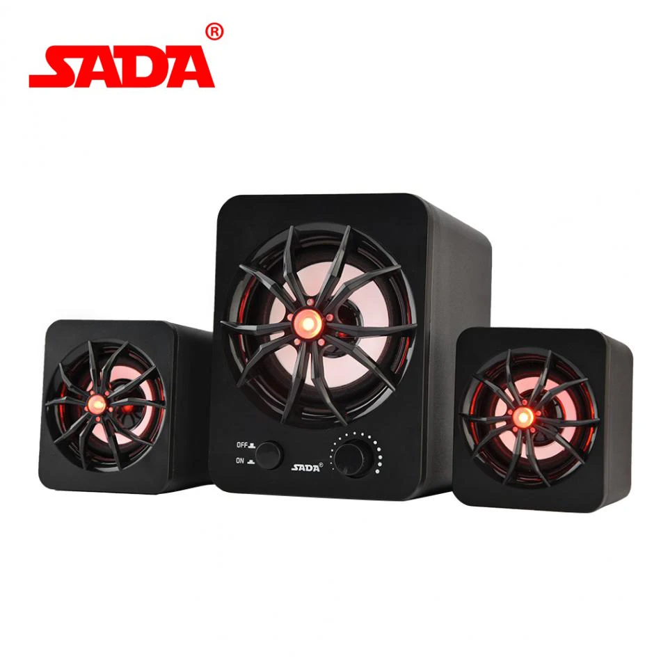 

SADA D-207 Mini USB 2.1 Wired Subwoofer 3D Stereo Bass Speaker with LED Light for Cellphone Laptop mini speakers for pc