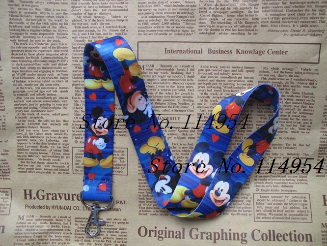 

Free shipping 10 Pcs /Wholesale lots Mickey Necklace Strap Lanyards Cell Phone PDA Key ID Strap Charms M-3