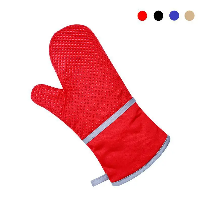 1Pcs Non slip Anti Scald Heat Resistant Baking Gloves Silicone Cotton