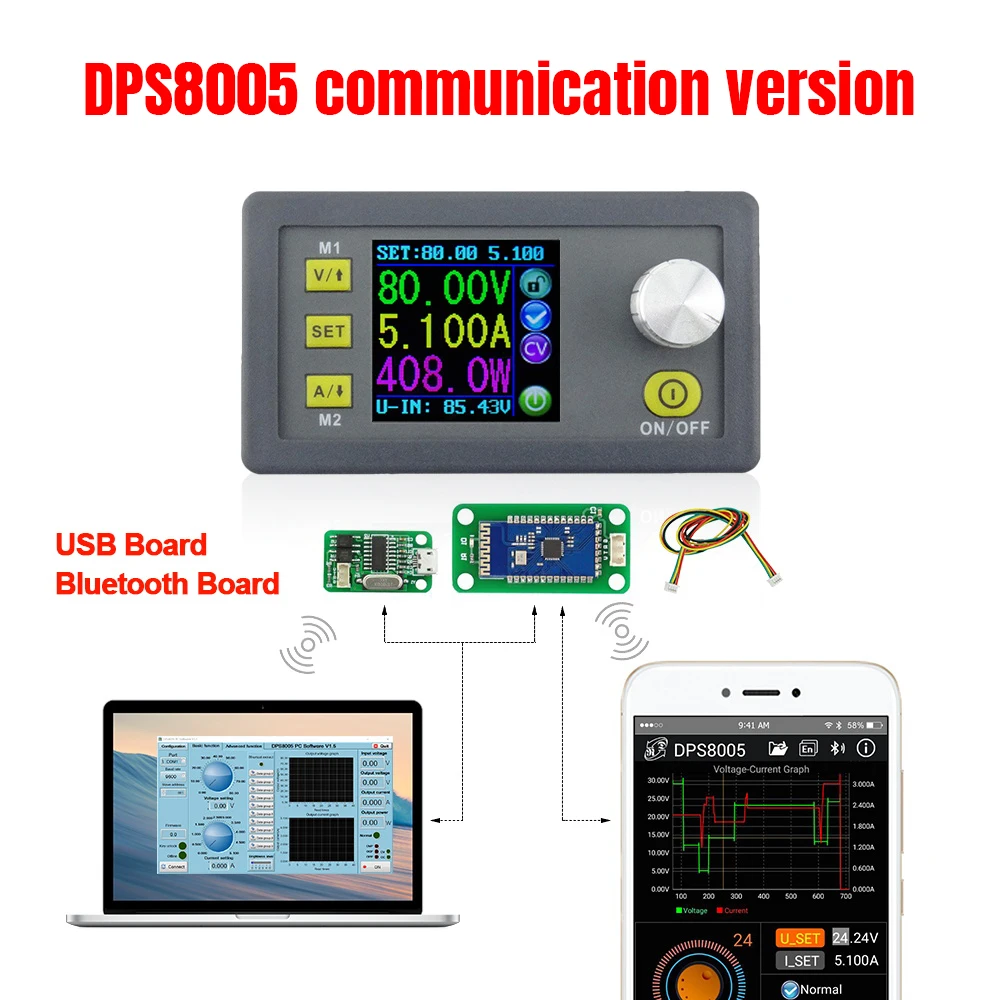 DPS8005 80V 5A постоянное напряжение постоянного тока Программируемый Блок питания модуль понижающего преобразователя ЖК-дисплей вольтметр 30% off