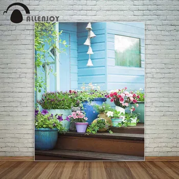 

Funnytree spring Summer potted flowers garden shed background nature backdrop photo background photography backdrops