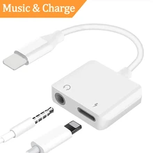

For Lightning to 3.5 mm Splitter Aux Jack Adapter Headphone Earphone Charging Charger Otg Cable For iPhone 7 8Plus X Adapter