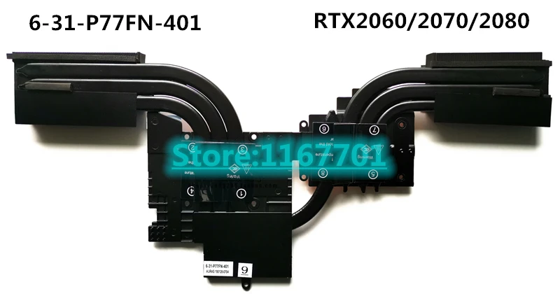 Ноутбук/ноутбук процессор/GPU Охлаждающий радиатор и вентилятор для Clevo P775 P775dm2 P775dm3 P775tm 6-31-P77FN-401 RTX2060/2070/2080