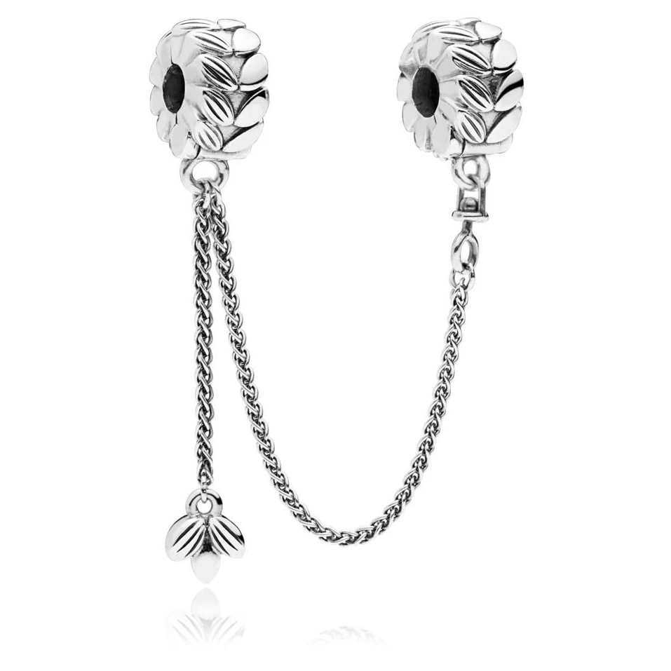

2018 NEW Grains Of Energy Ssfety Chain 925 Sterling Silver Charm DIY Jewelry Fit Original Pandora Bangle Bangle Safety Chain