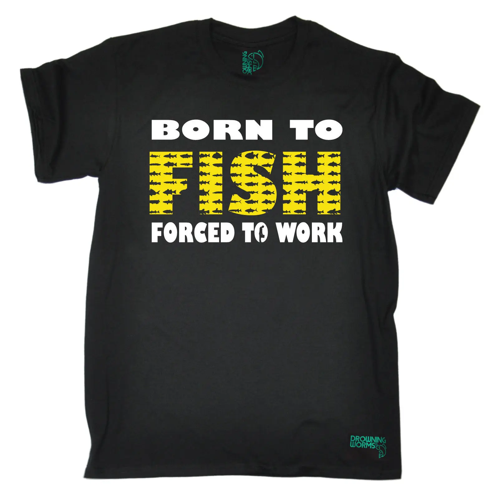 Мужская футболка Born To Fish Forced Work с тонущими червями для дня рождения лидер продаж