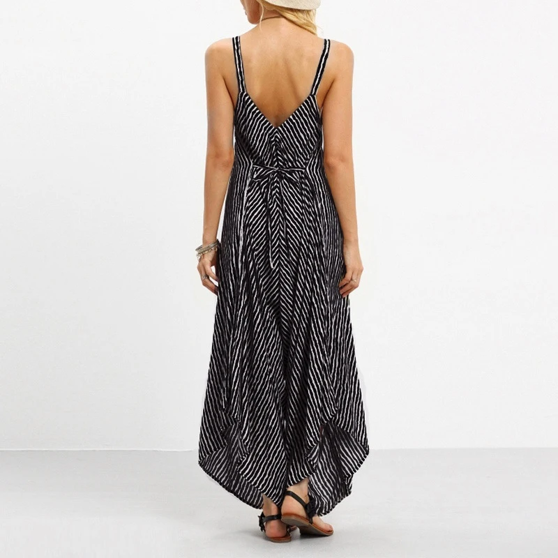 

Backless Jumpsuit Wide Leg Pants Bodysuit Summer Beach V Back Overalls Women Sleeveless Casual Playsuit Ladies