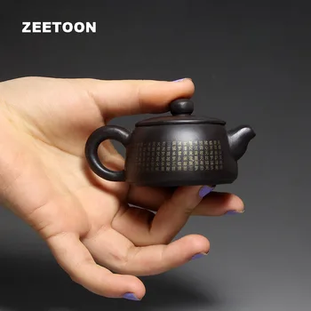 

100ml Authentic Yixing Teapot Mini Buddhist Scriptures Pot Chinese Healthy Purple Clay Pot Zisha Kung Fu Tea Set Tea Pot Kettle
