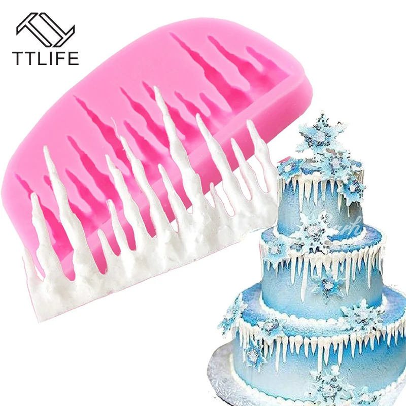 Ttlife Frozen Ice Cone Christmas Cake Border Silicone Mold Fondant