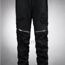 27-44 новая мужская одежда GD стилист волос Мода панк готический хип хоп повседневные брюки плюс размер певица костюмы