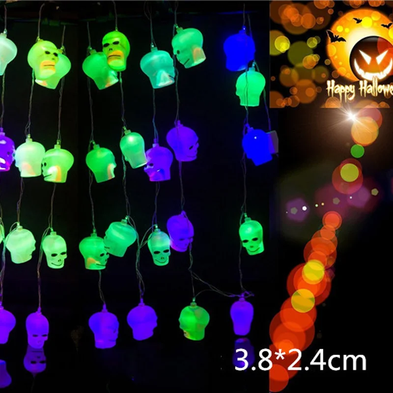 10 LED 1.5M Halloween Decor Pumpkins/Ghost/Spider/Skull LED String Lights Lanterns Lamp DIY Home Bar Outdoor Party Supplies