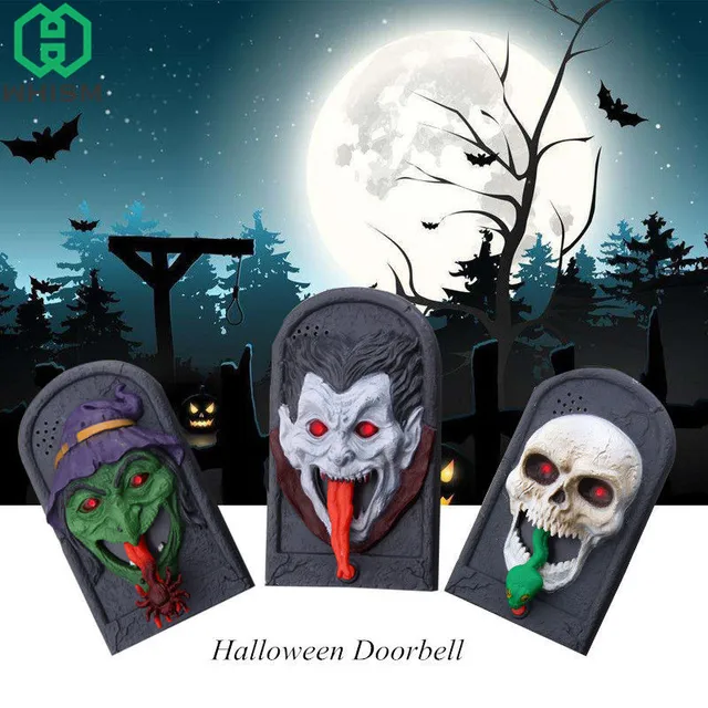 whism squelette halloween doorbell sound plastic witch vampire skull tongue out funny joke toy for home - Squelette Halloween whism squelette halloween doorbell sound plastic witch vampire skull tongue out funny joke toy for home - Squelette Halloween